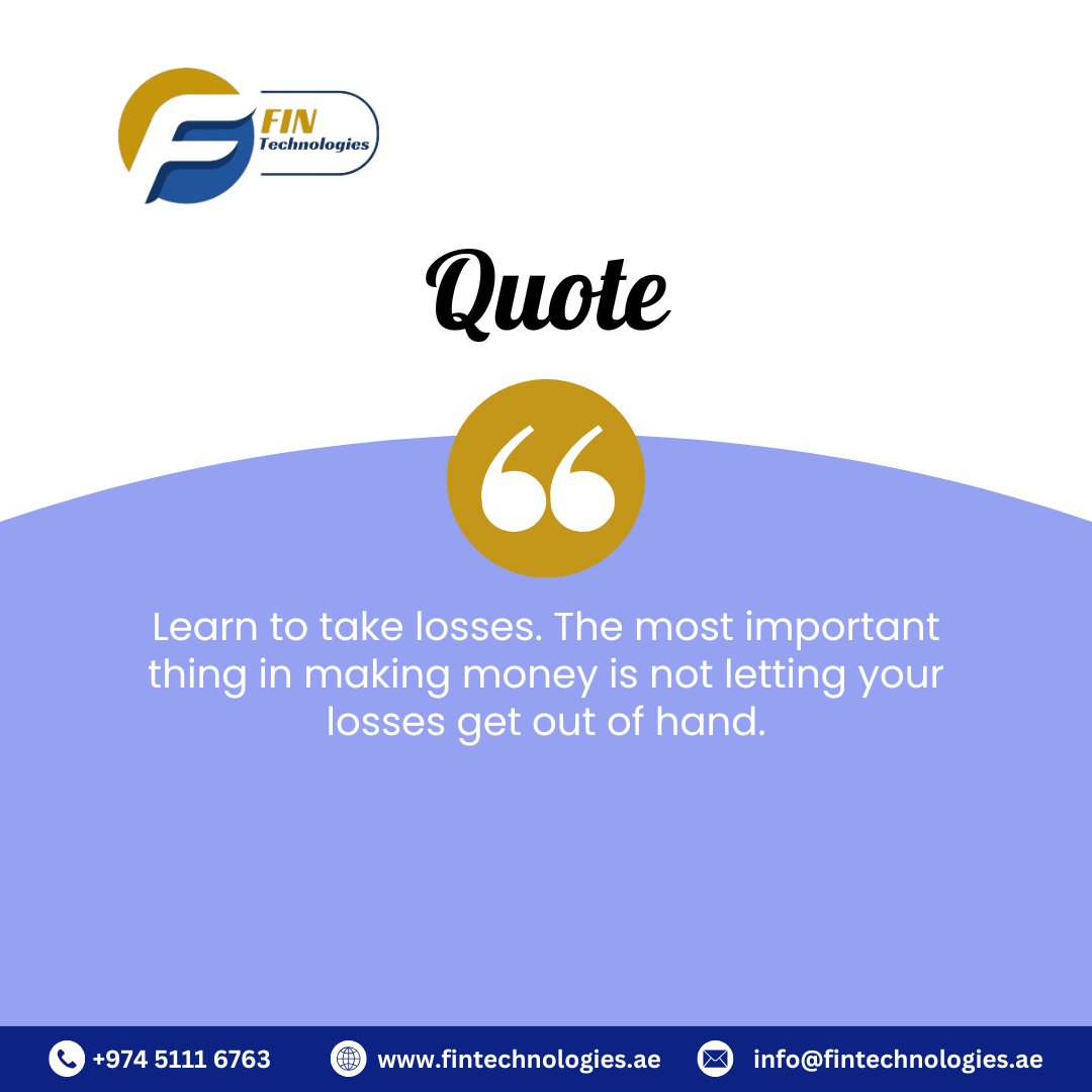 TechnologiesFin's tweet photo. Learn to take losses. The most important thing in making money is not letting your losses get out of hand.
https://t.co/RVNeOZjpC6
#fintech #fintechtechnology #digitalfinance #financialinnovation #fintechstartup #dohaqatar #quoteoftheday #quotefortoday #forexquotes https://t.co/b3Z7F2ISLL