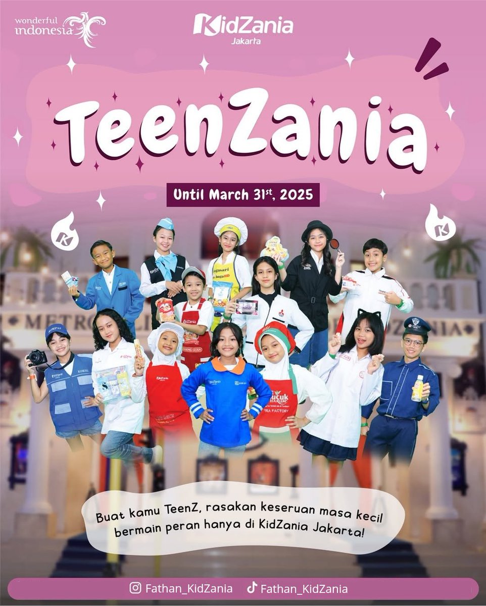 Fathan_KidZania's tweet photo. ✨️SERUNYA BERPETUALANG DIKIDZANIA, JELAJAHI SEMUA PROFESI✨️ 

KidZania Jakarta memiliki luas 7500m2, dibangun menyerupai sebuah kota dengan lebih dari 65 establishments dan lebih dari 100 peran profesi yang bisa kamu perankan!

#kidzania #kidzaniajakarta #bermainsambilbelajar https://t.co/VDskH3tGJ2