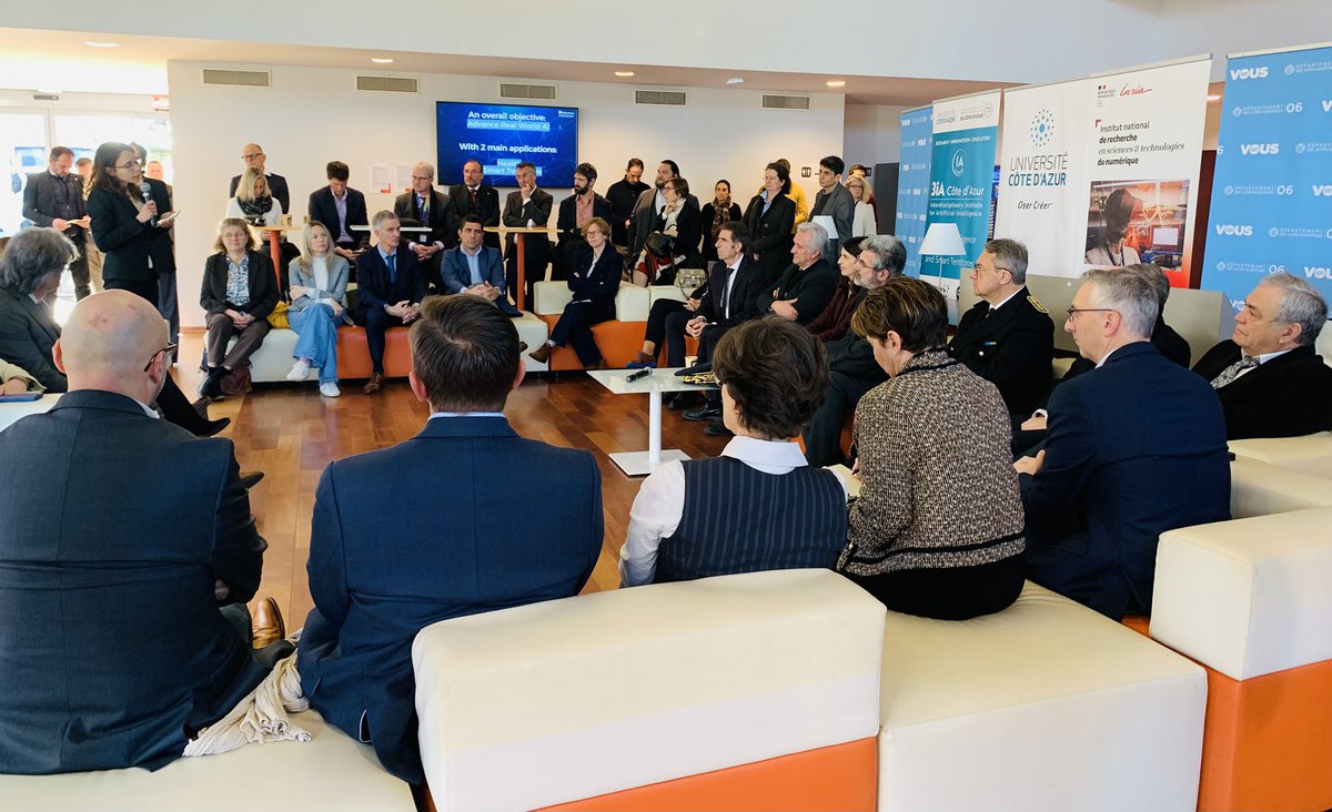 Un temps d’échange riche avec <a href="/ClaraChappaz/">Clara Chappaz</a> autour des enjeux de l’ #IA avec l’écosystème représenté 3IA Cote d’Azur #startup grand groupe collectivités <a href="/FrenchTechCdA/">French Tech Côte d'Azur Région Sud</a> <a href="/AlpesMaritimes/">alpesmaritimes</a> <a href="/Univ_CotedAzur/">Université Côte d'Azur</a> <a href="/ClaraChappaz/">Clara Chappaz</a> <a href="/Inria/">Inria</a> <a href="/CNRS/">CNRS 🌍</a> <a href="/Ecoledelair/">École de l'air et de l'espace</a> <a href="/EURECOM/">La Com EURECOM</a> <a href="/Inserm/">Inserm</a> <a href="/SKEMA_BS/">SKEMA Business School</a> <a href="/Centrale_Med/">Centrale Méditerranée</a>