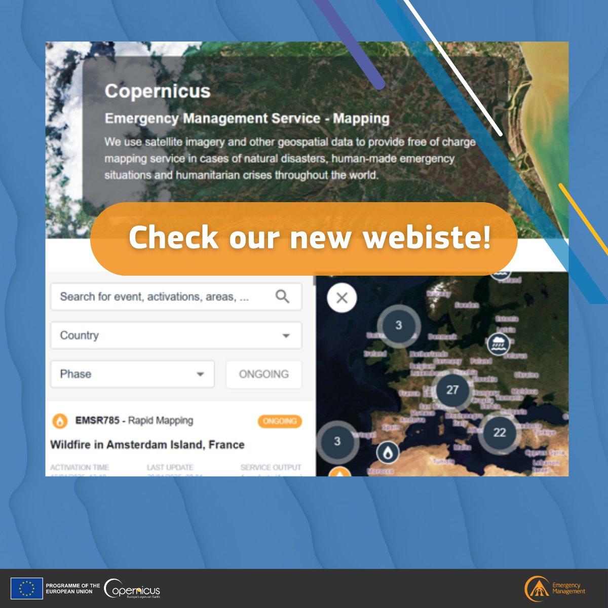 💻 The new Copernicus EMS On-Demand Mapping website is live!

We revamped the platform's features to make it the central hub for accessing all activation products, data, and information.

👇 Explore it now 🔗 mapping.emergency.copernicus.eu