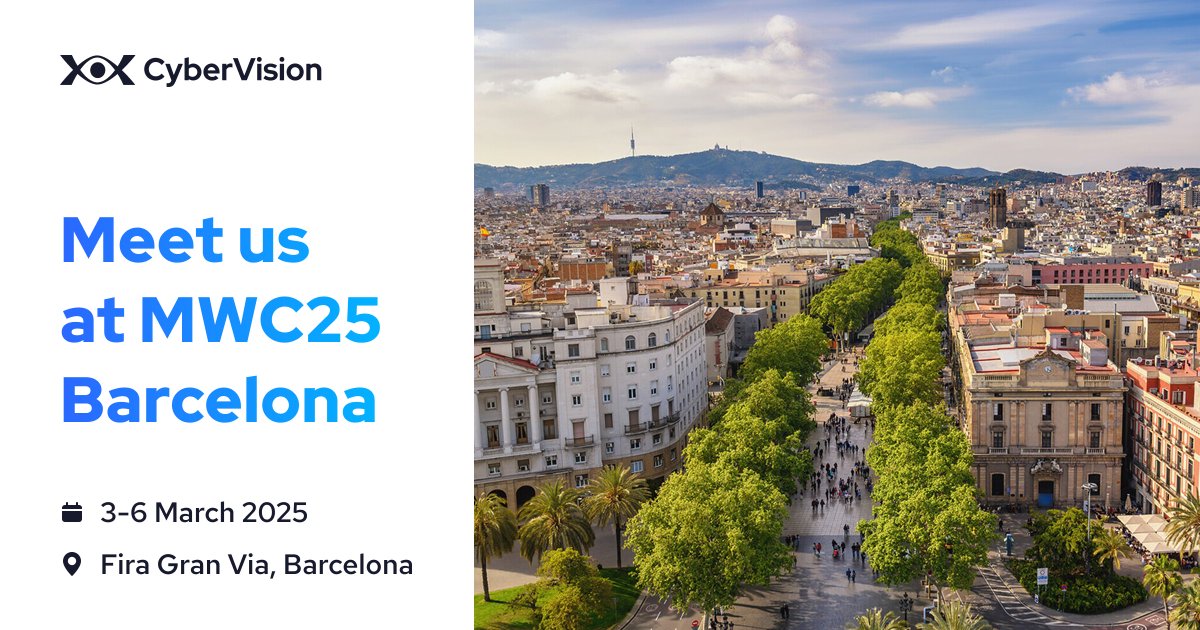 🚀 CyberVision is heading to MWC Barcelona 2025!
We’re thrilled to announce that CyberVision will be attending <a href="/MWCHub/">MWC</a> Barcelona 2025! 

📍 See you in Barcelona! 🔗 mwcbarcelona.com

Reach out us to meet on event!
#MWC25 #TechInnovation #AI #5G #CloudSolutions #IoT