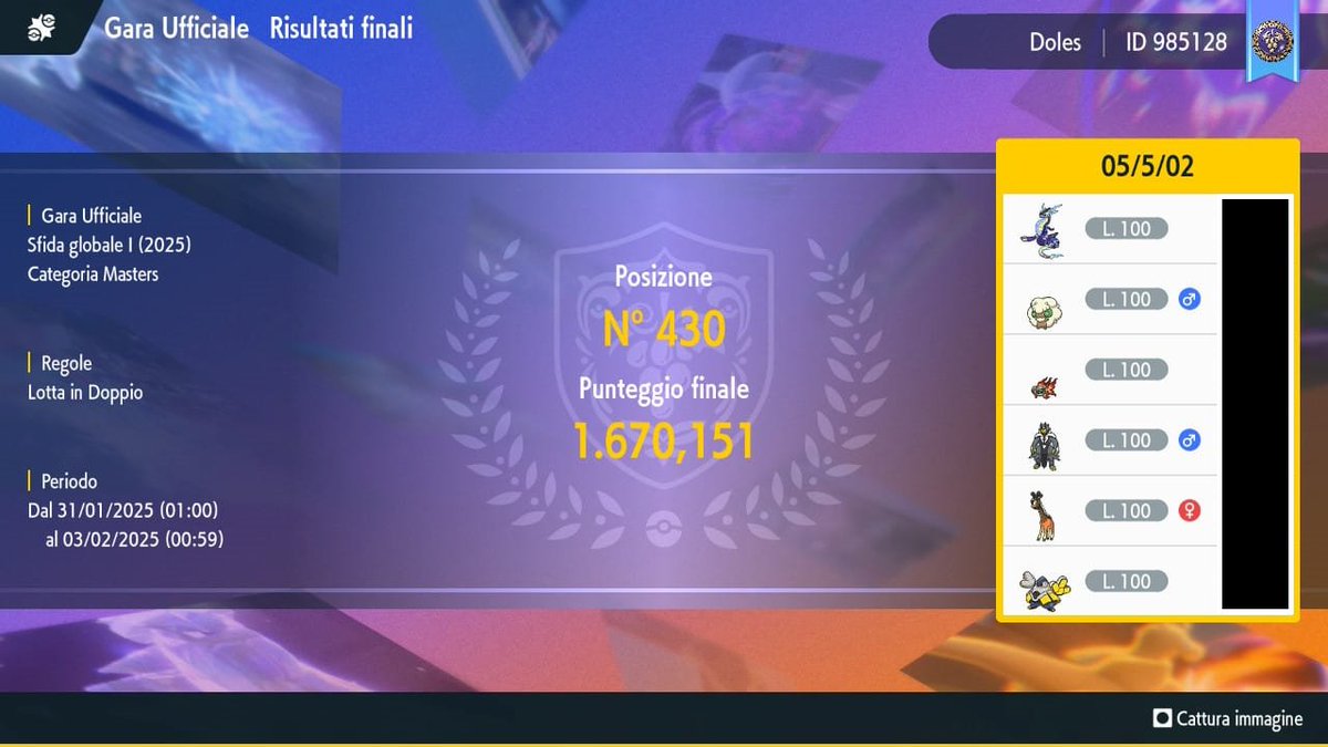 This is my result in the first IC of 2025, during that I played a particular Mira built with my brothers <a href="/MattiaPode58714/">Mattia Podestà</a> and <a href="/VgcDani/">DaniVGC</a> . I'm a little embittered because the team could performed better but unfortunately the scam and Chi-yu's blindness stopped it. Pray for t256 🙏