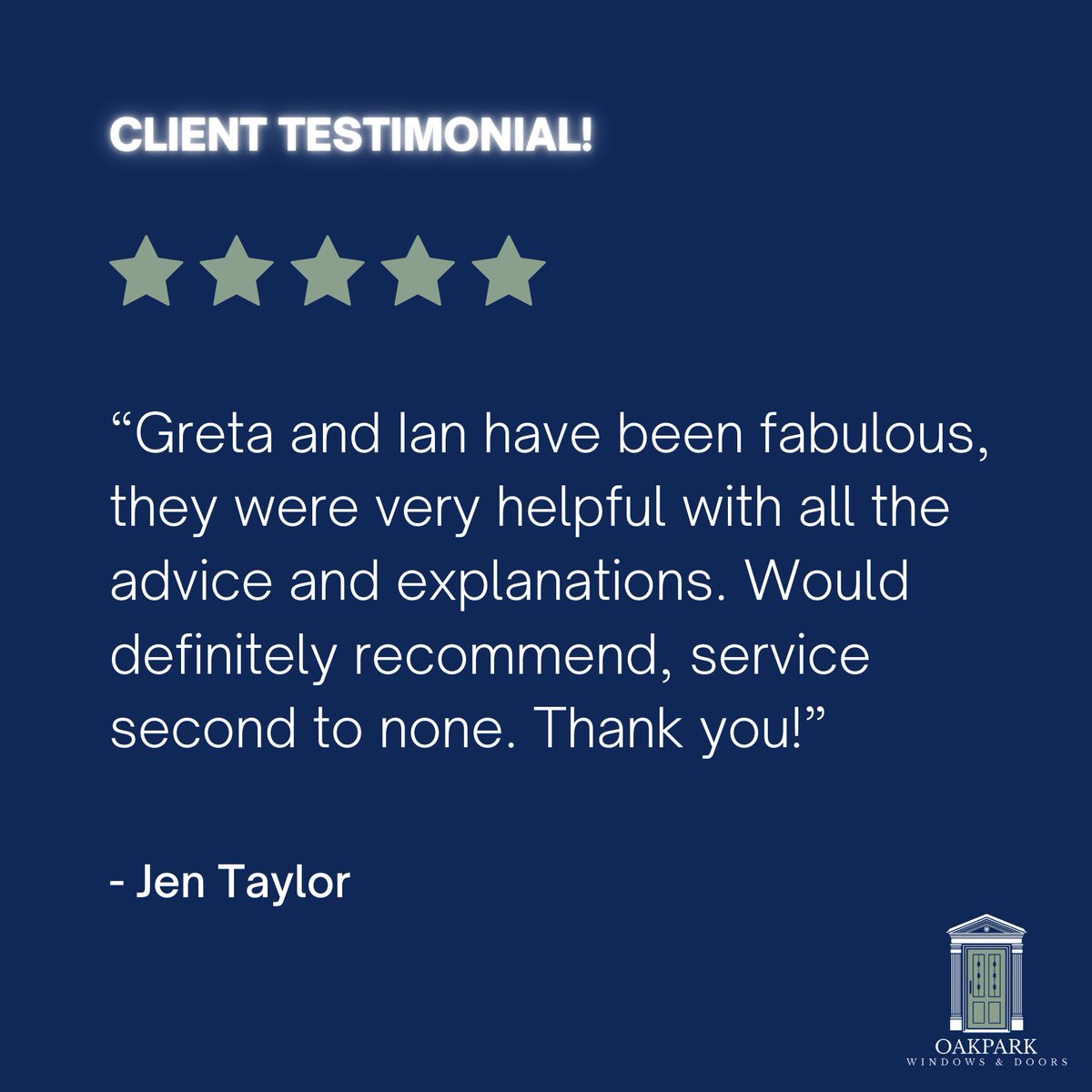 Another fantastic review from a client who went to visit our showroom to chat through some options with Ian and Greta!

Book your appointment today!️
oakparkwindows.co.uk

#windowsanddoors #homeimprovement #homeimprovements #peterborough #cambridgeshire