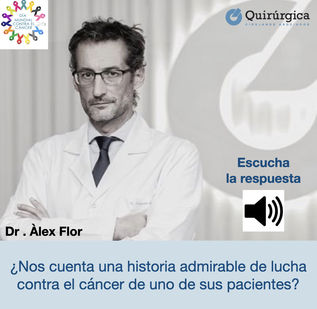 Quirurgica_bcn's tweet photo. Vamos a dedicar la semana entera a compartir datos esperanzadores en la lucha contra el #cancer. El Dr. @AlexFlorCosta nos cuenta una historia admirable de uno de sus pacientes. Escucha la respuesta aquí👉https://t.co/uy3csViPb8 https://t.co/2OYmjDko5W