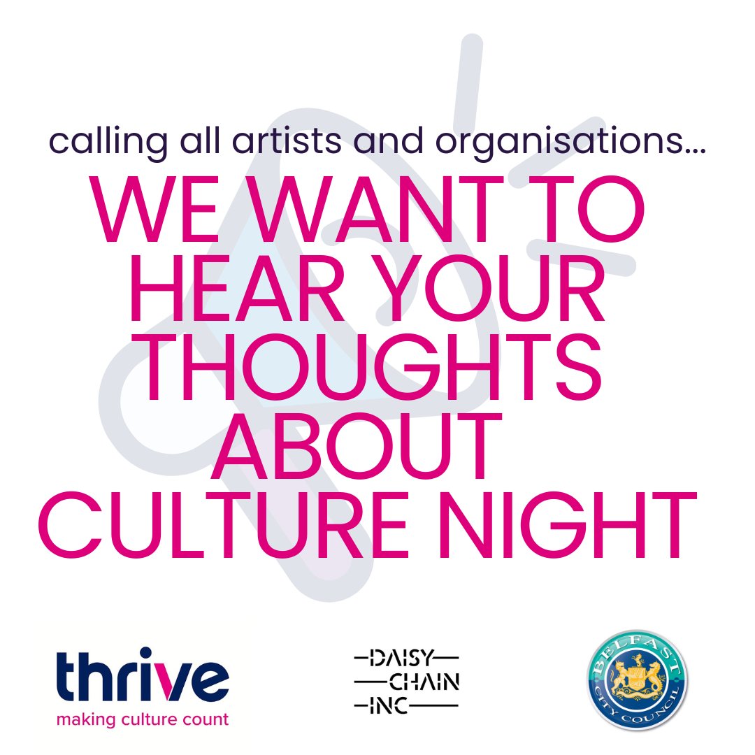 We want to talk to artists and orgs who participated in any of Belfast’s former Culture Nights. Or, maybe you didn’t take part in the past but you have ideas for what Culture Night could look like in the future. ⬇️

surveymonkey.com/r/CNBSOCIALS