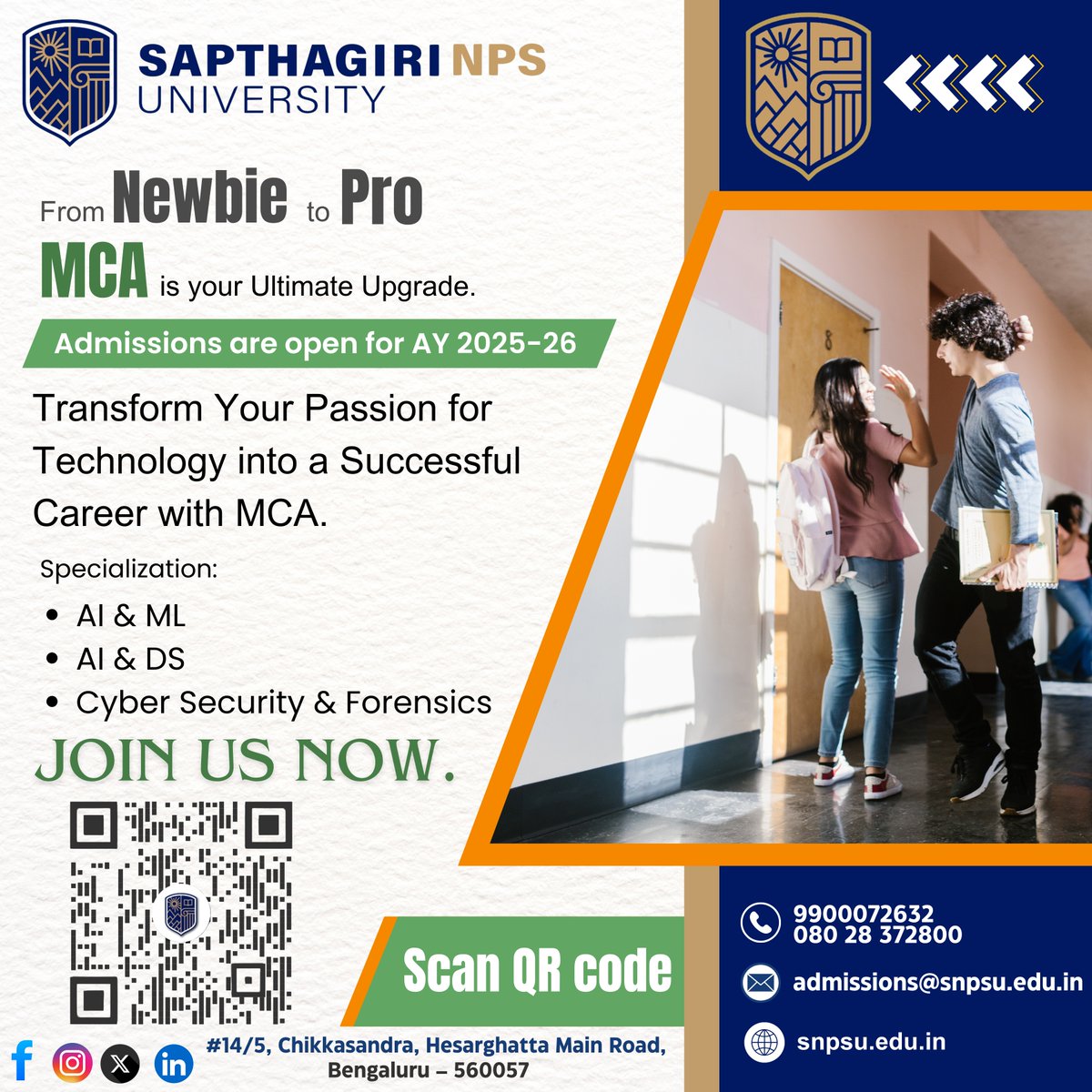 sapthagirinps's tweet image. Apply Today.
.
.
.
.
#masterofcomputerapplication #MCA #mcacareer #sapthagirinpsuniversity #programming #TechCareers #science #ArtificialIntelligence #Cybersecurity #machinelearning #datasciencecareer #ITEducation #ComputerApplications #CodeYourFuture #snpsu #AdmissionsOpen