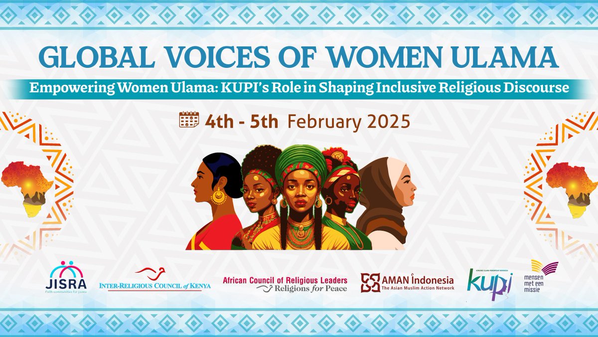 Inter-Religious Council of Kenya in collaboration with <a href="/acrl_rfp/">African Council of Religious Leaders</a> <a href="/Mensenmissie/">Mensen met een Missie</a> <a href="/AMAN_Indonesia/">AMAN Indonesia</a> <a href="/jisrake/">JISRAKE</a> is hosting a  Consultation Forum on 'Empowering Women Ulama: KUPI’s Role in Shaping Inclusive Religious Discourse'

🗓️4th &amp; 5th February 

#JISRA #MobilisingFaithCommunities