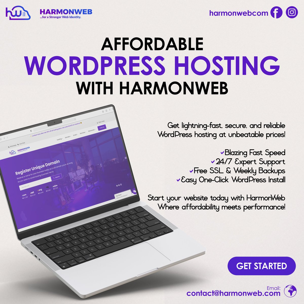 harmonwebcom's tweet photo. 🌍 Affordable WordPress Hosting Made Easy! 🚀

Launch your website with and enjoy:
✅ Super-fast performance ⚡
✅ 24/7 expert support 🛠️
✅ Free SSL &amp; weekly backups 🔒
✅ One-click WordPress install 🎯

get top-tier hosting at unbeatable prices!

💜 Get Started Today! https://t.co/X3B3mQsGxZ