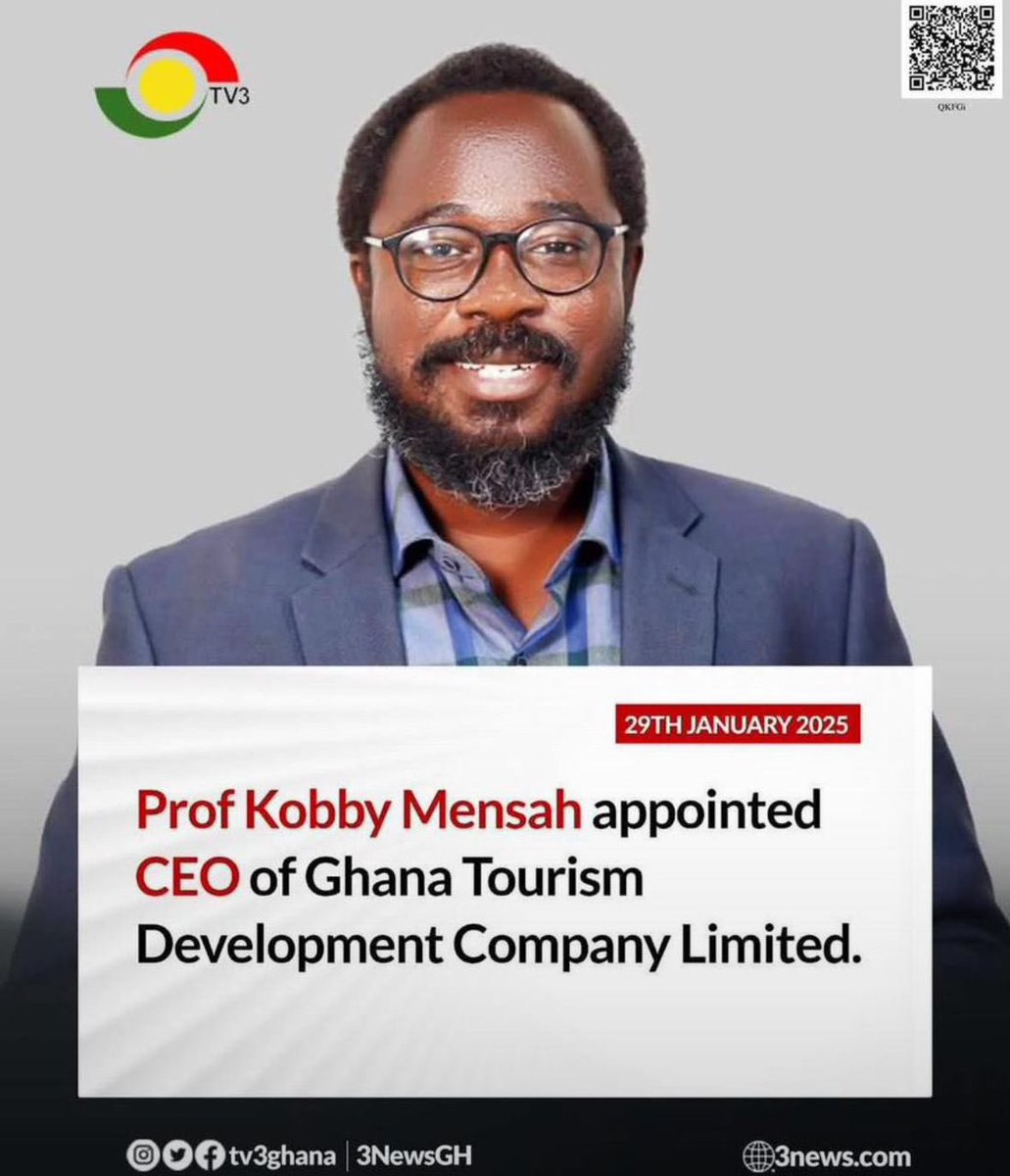 Congratulations Prof Kobby Mensah..We look forward to a nice experience with you🙏