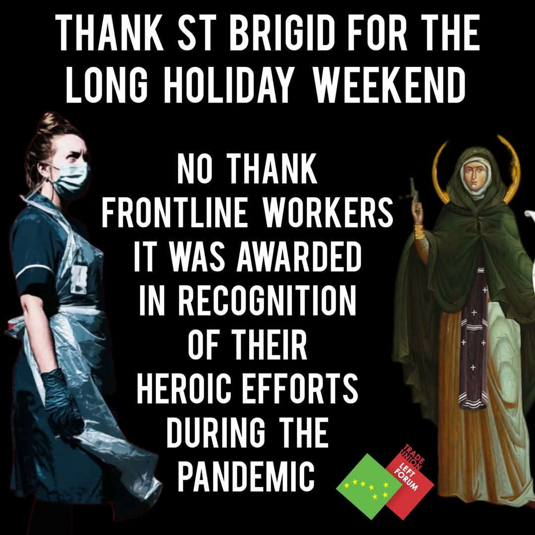 1/ The St Brigid's day public holiday is in recognition of the efforts of the general public and Ireland’s frontline workers during the COVID-19 pandemic &amp; in remembrance of people who lost their lives during pandemic

They don't want us to remember this 👇