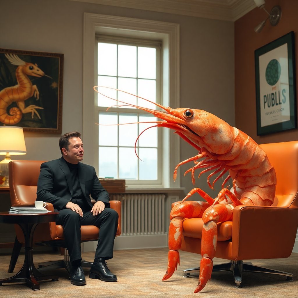ElonShrimp's tweet photo. Meetings with my shwimp https://t.co/Afk3rh4deG