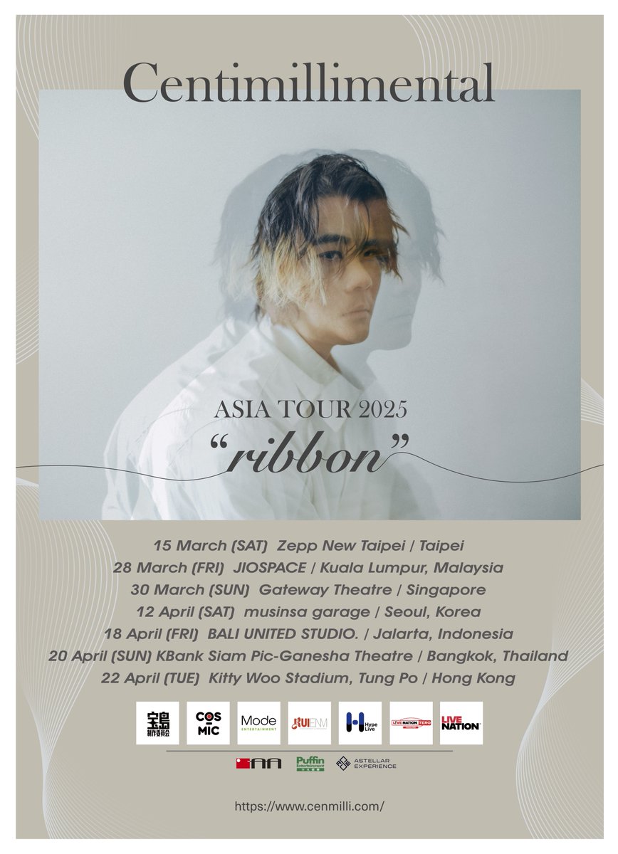 cenmilli_staff's tweet photo. 【アジアツアー全公演解禁】
Centimillimental ASIA TOUR 2025 “ribbon”
発表済みの公演に加え全７カ国７公演での開催となります。
4/18(金)Jakarta/BALI UNITED STUDIO.
4/20(日)Thailand/KBank Siam Pic-Ganesha Theatre
4/22(火)Hong Kong/Kitty Woo Stadium, TungPo
※詳細は後日発表予定です。 https://t.co/ZLGMSRe7m7