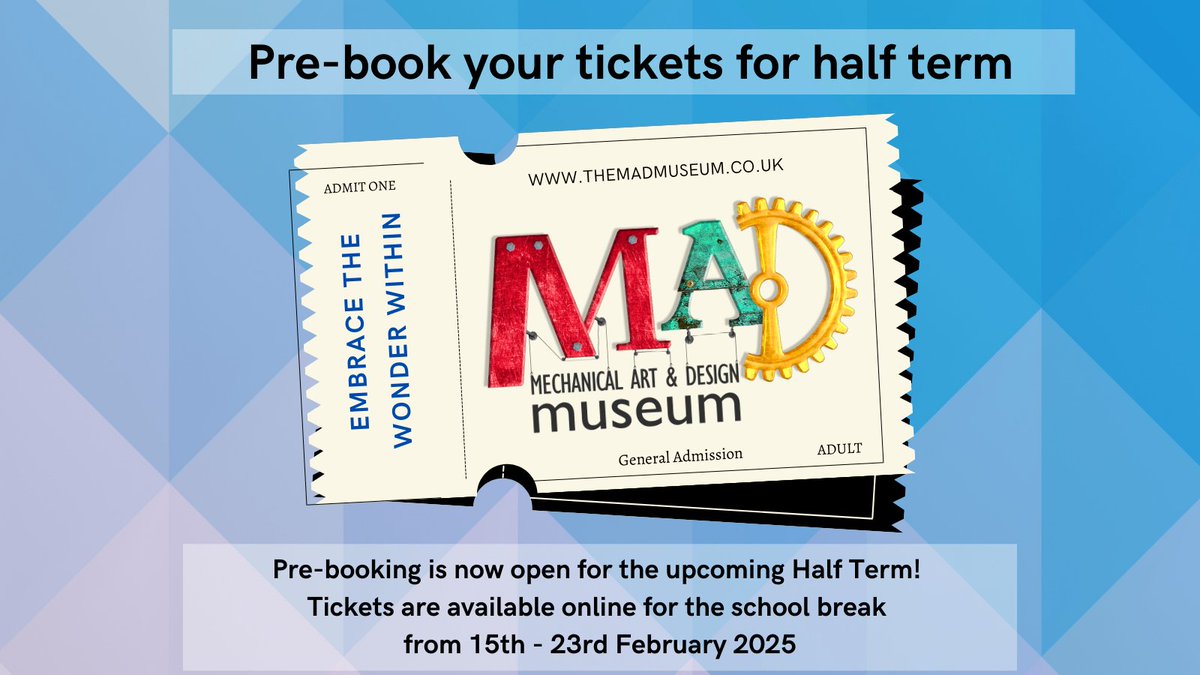 Pre-booking now open for half term fun! 🎉
Get ready for an exciting school break from 15th to 23rd February!! 
Tickets are now available online – don’t miss out on the chance to plan your perfect half term adventure. Secure your spot today!
bit.ly/4dtGwfY
#HalfTermFun