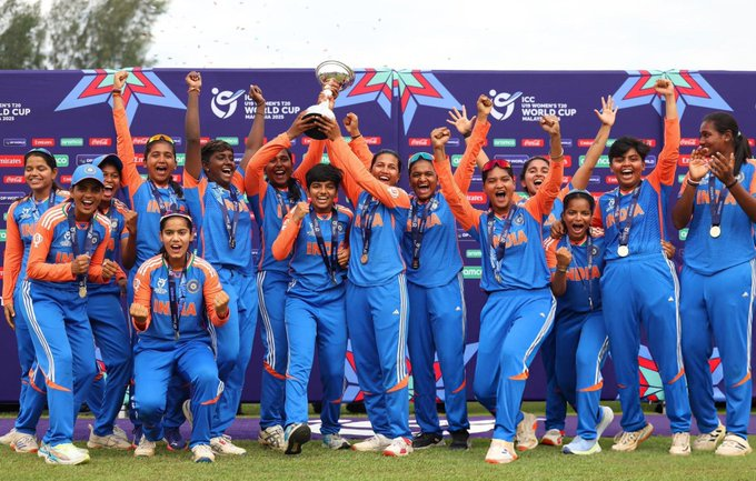 rkpoint's tweet photo. Congratulations to the Indian Cricket team for emerging victorious in the ICC U19 Women’s T20 World Cup 2025. 

#TeamIndia #T20WorldCup #Cricket https://t.co/G69izGX03q