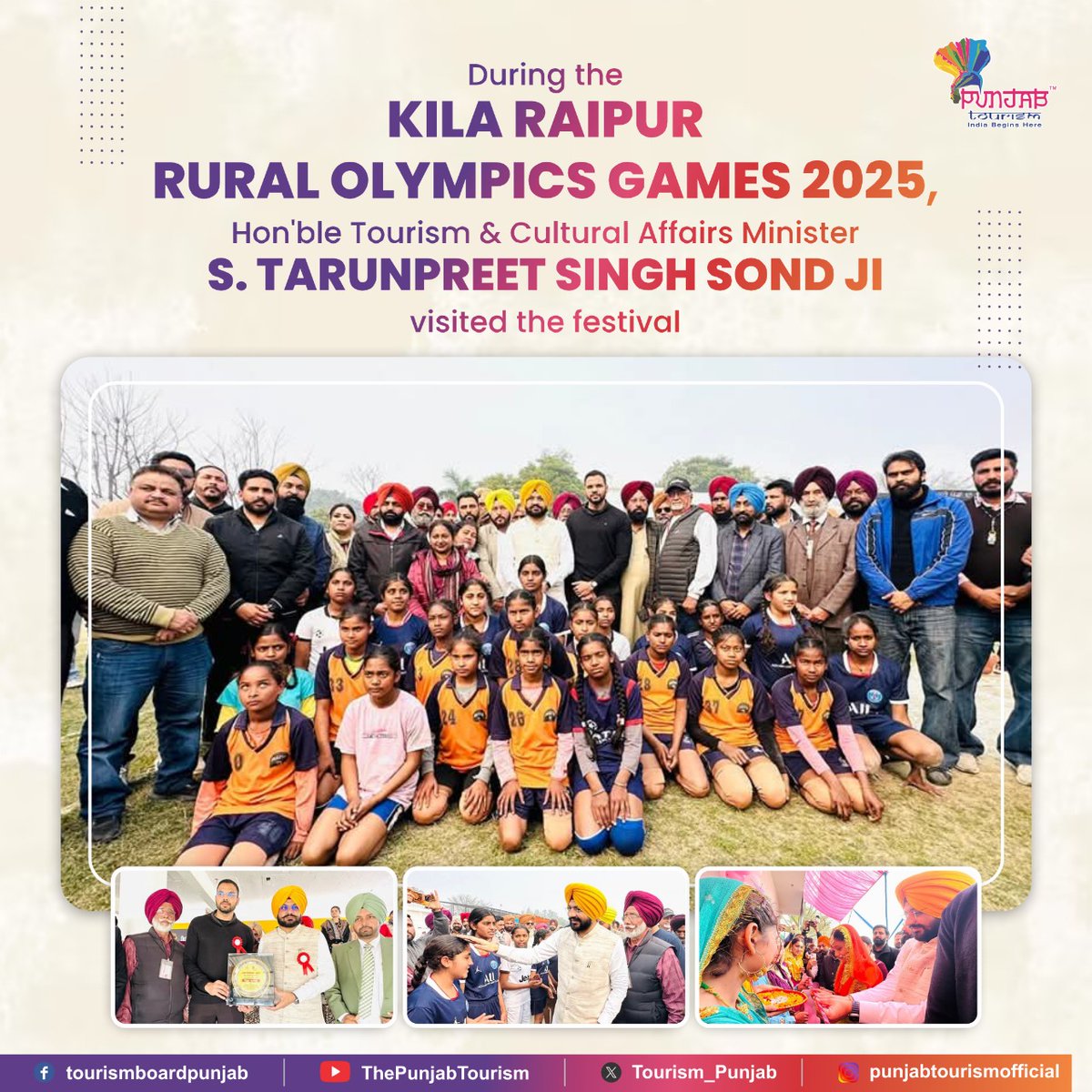 During the Kila Raipur Rural Olympics Games 2025, Hon'ble Tourism &amp; Cultural Affairs Minister S. Tarunpreet Singh Sond Ji visited the festival.