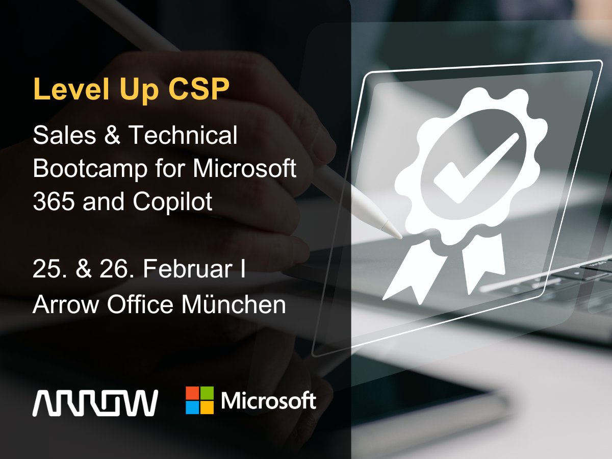 Steigern Sie Ihre Kompetenz in Sales &amp; Technik!
Nutzen Sie die Chance, an unserem exklusiven 2-tägigen Microsoft 365 &amp; Copilot Training teilzunehmen! .
Kostenlose Registrierung – begrenzte Plätze: arw.li/6016xl0tm

#Microsoft365 #Copilot #SalesTraining #ITTraining #LevelUp