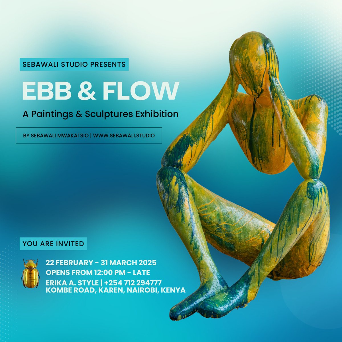 SebaSebawali's tweet photo. EBB AND FLOW

A Sculptural and Painting Exhibition by Sebawali. 

Welcome to “Ebb and Flow” Opening on the 22nd of February at 12pm @erika.a.style https://t.co/7OrGjTfcyd