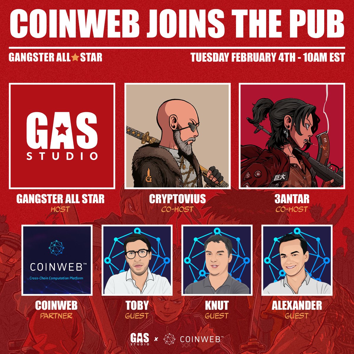 GANGSTER ALL ★ STAR ギャングオールスター (@gangsterallstar) on Twitter photo It looks like <a href="/CoinwebOfficial/">Coinweb.io</a> is joining the Pub!
Take a deep dive in our Spaces this Tuesday 10AM EST alongside the Coinweb team! It looks like <a href="/CoinwebOfficial/">Coinweb.io</a> is joining the Pub!
Take a deep dive in our Spaces this Tuesday 10AM EST alongside the Coinweb team!