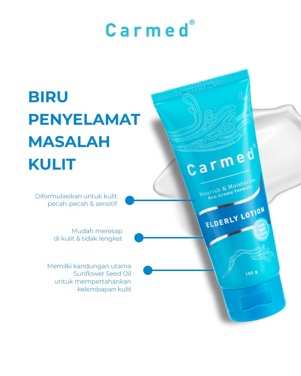 Carmed_ID's tweet photo. Siapa sangka lotion biru ini bisa jadi solusi atas permasalahan kulit pecah-pecah kamu lho 🩵🤗

#Carmed #CarmedIndonesia #CarmedYourMate #DrySkinExpert #Bodycare #bodylotion #lotion #Sensitiveskin #DrySkin https://t.co/Utq0Xso460