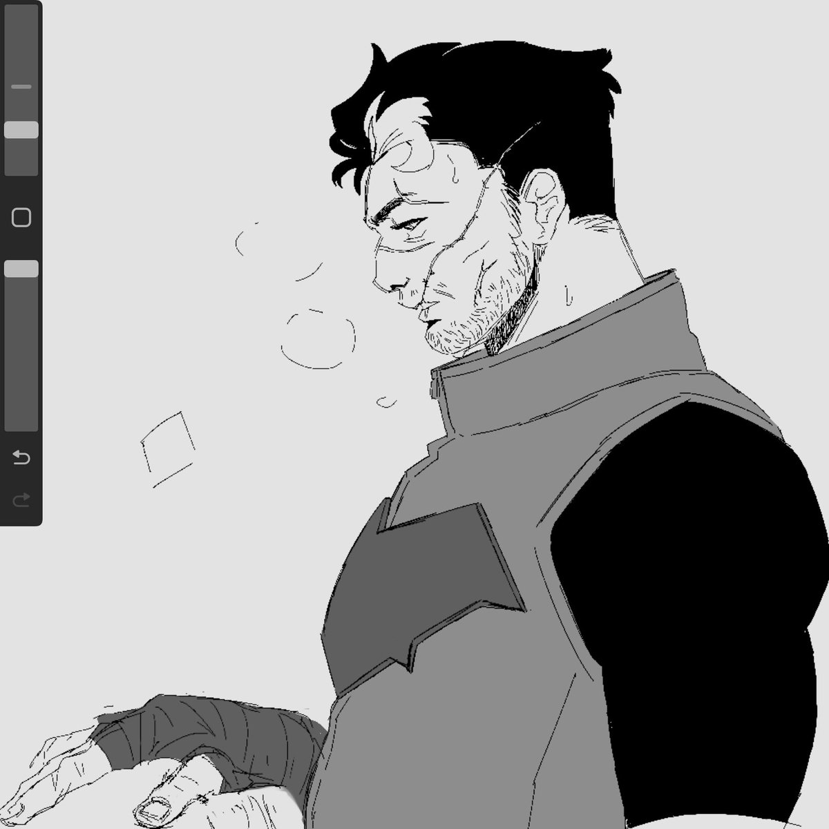 cyberpunkturtle's tweet photo. Older jason after patrol, helmet too hot he took it off :( https://t.co/Agdg54E930
