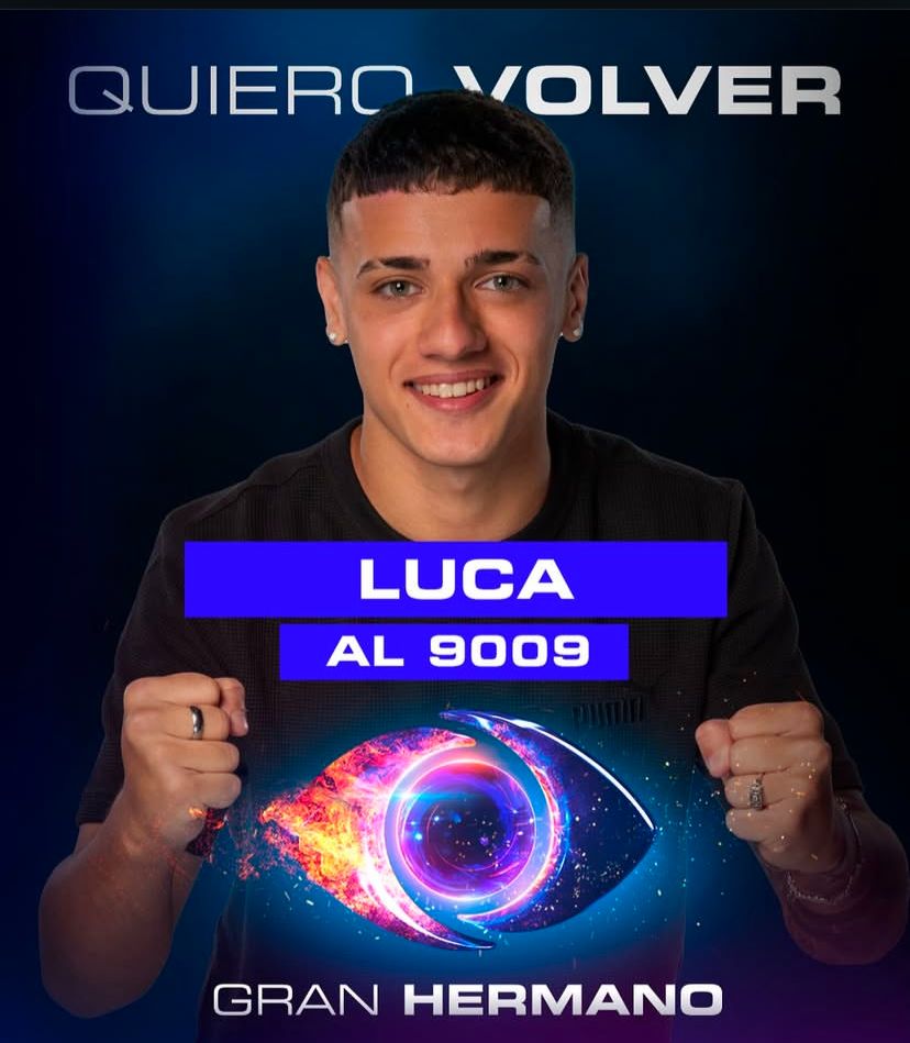 ThiagoG81771624's tweet photo. LUCA AL 909 VAMOS CAPO Q ENTRAS #lucaal9009 #GranHermano https://t.co/j24cwmXTG8