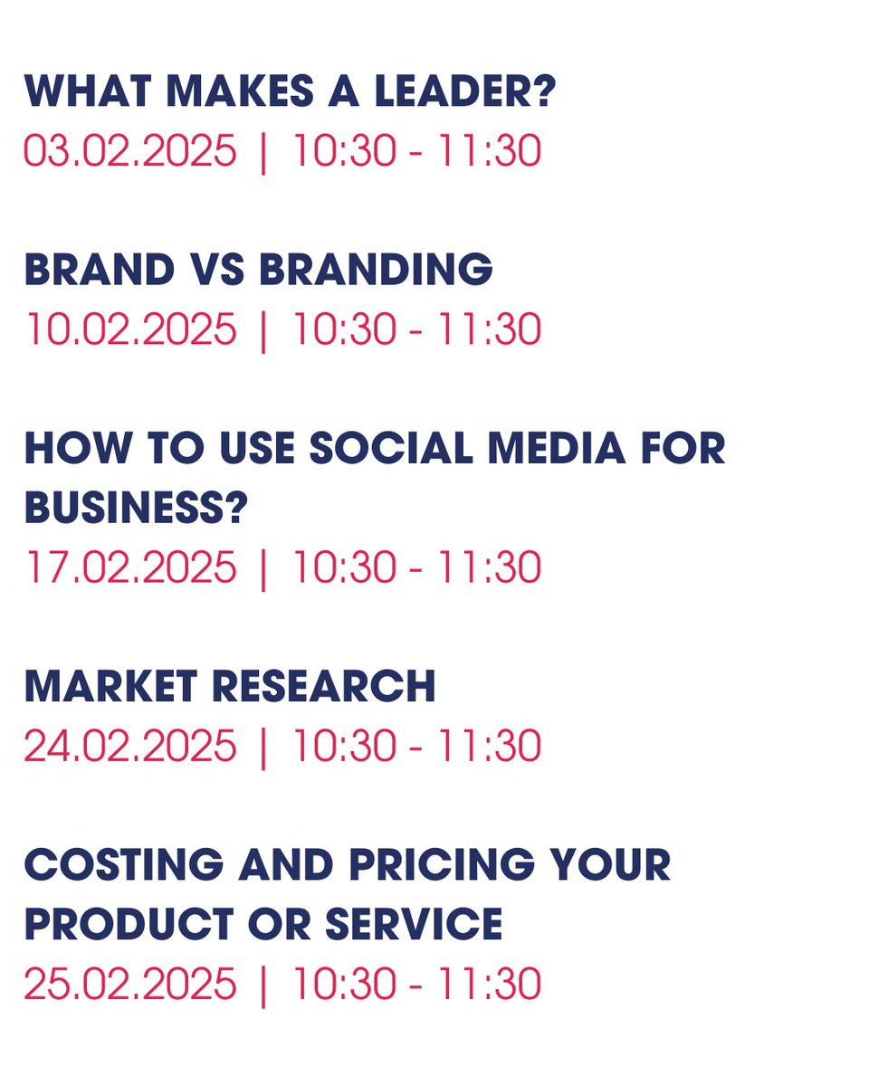 📣 UPCOMING WEBINARS

Online events 💻

03.02.2025 | 🔗 ow.ly/fo0150UR2Kh
10.02.2025 | 🔗 ow.ly/7tSf50UR2Kg
17.02.2025 | 🔗 ow.ly/mqMk50UR2Kk
24.02.2025 | 🔗 ow.ly/ceOl50UR2Ki
25.02.2025 | 🔗 ow.ly/HjyE50UR2Kj