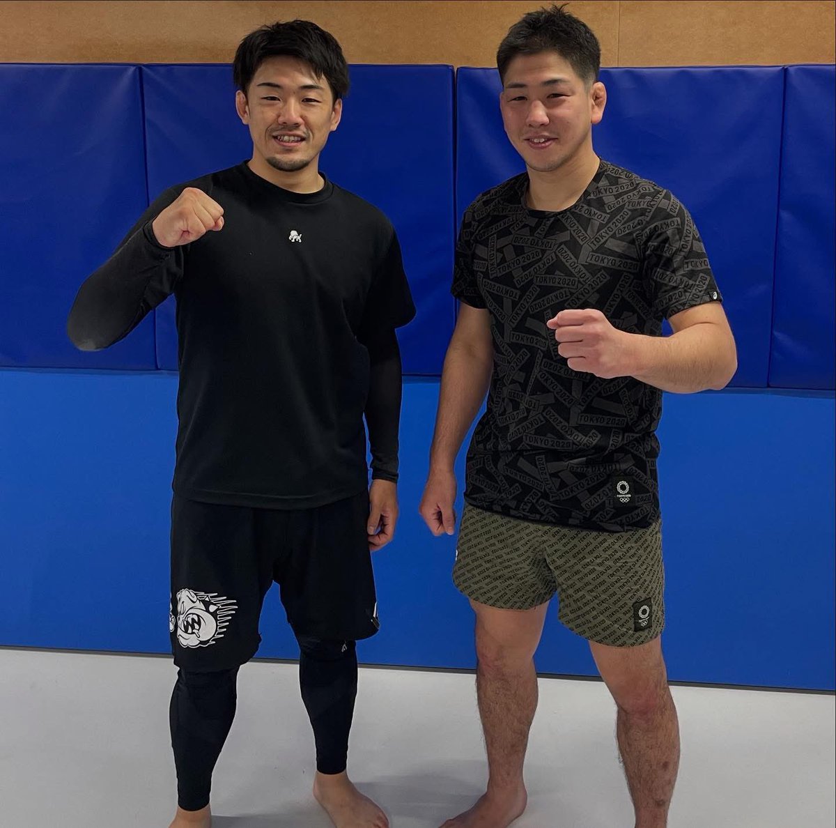 ebina_x's tweet photo. レスリング東京オリンピック銅メダリストの屋比久翔平選手が練習に来てくれました！世界レベルの技を受ける事が出来て、貴重な経験をさせて頂きました😁気さくで人柄も良く、皆から愛される方だなと感じました！屋比久選手、ありがとうございました😊 https://t.co/n3VCmiSrPz