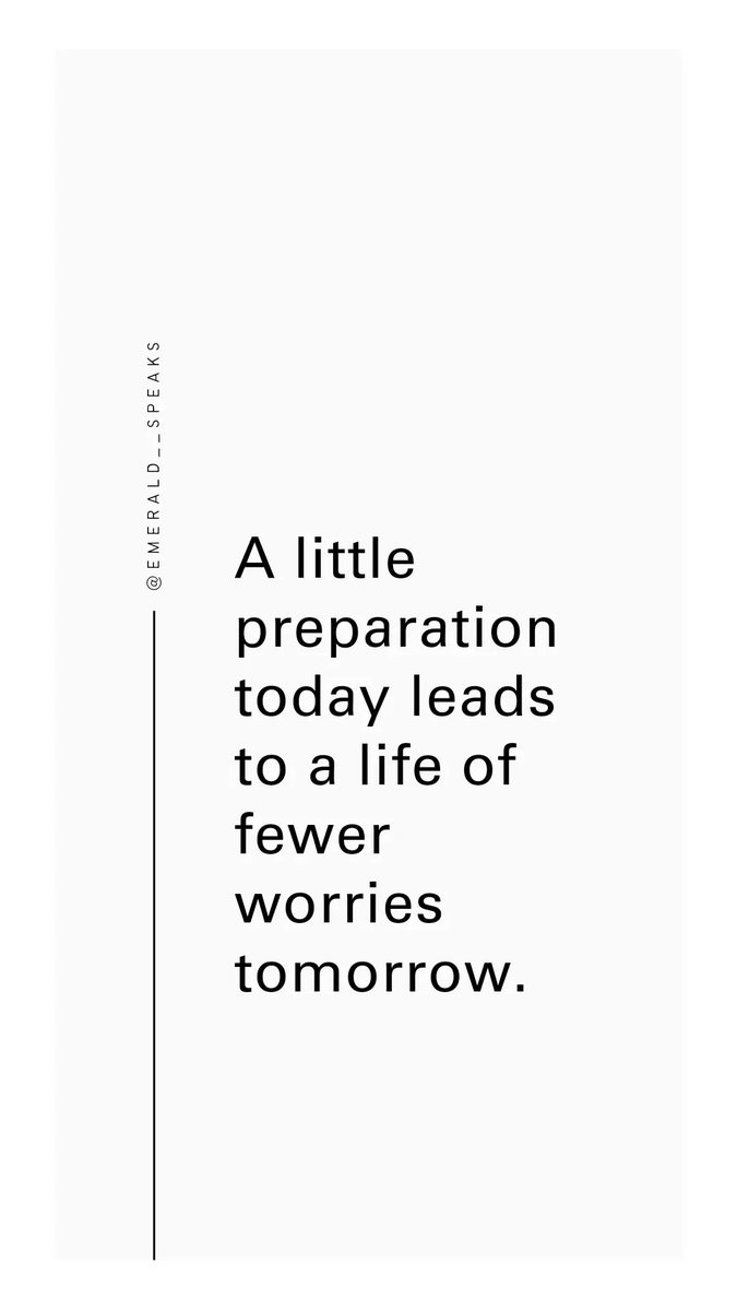 EmeraldSpeaks1's tweet image. Prep Today, win Tomorrow.

Start small today, stress less tomorrow. Stay ready, stay winning!

E_S

#mondaymotivations 
#insurance 
#insurancetalks 
#selfeducation 
#selfcare
#selflove
