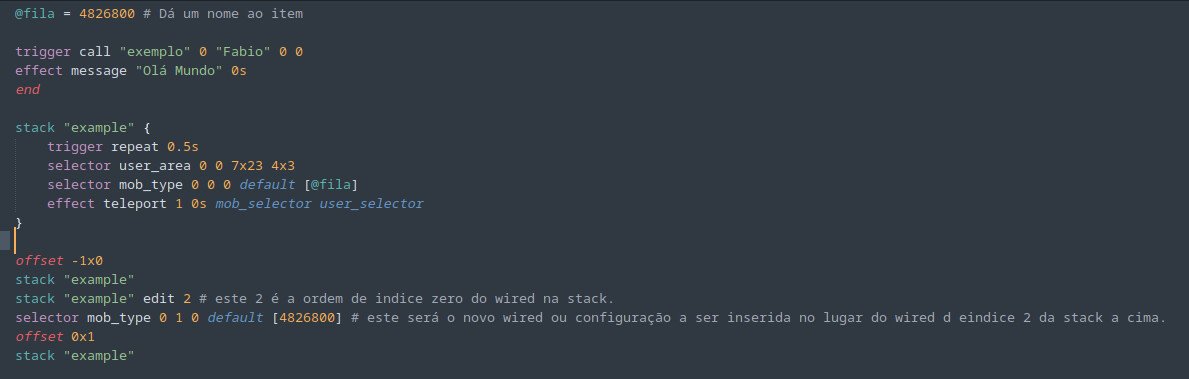 Estava com uns amigos pensando como seria uma ideia interessante de copiar os wired's de um quarto para outro quarto no #habbo Então eu resolvi começar a desenvolver uma linguagem para "programar" os wireds.  Será possível até mesmo a compra e edição de wired.
