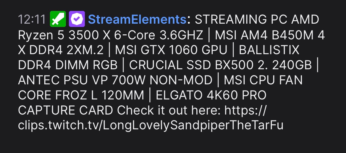 I’m selling my stream PC if anyone is interested shoot me a DM. It’s got the elgato 4k capture card in it. I also have a stream deck mini if anyone’s interested in that