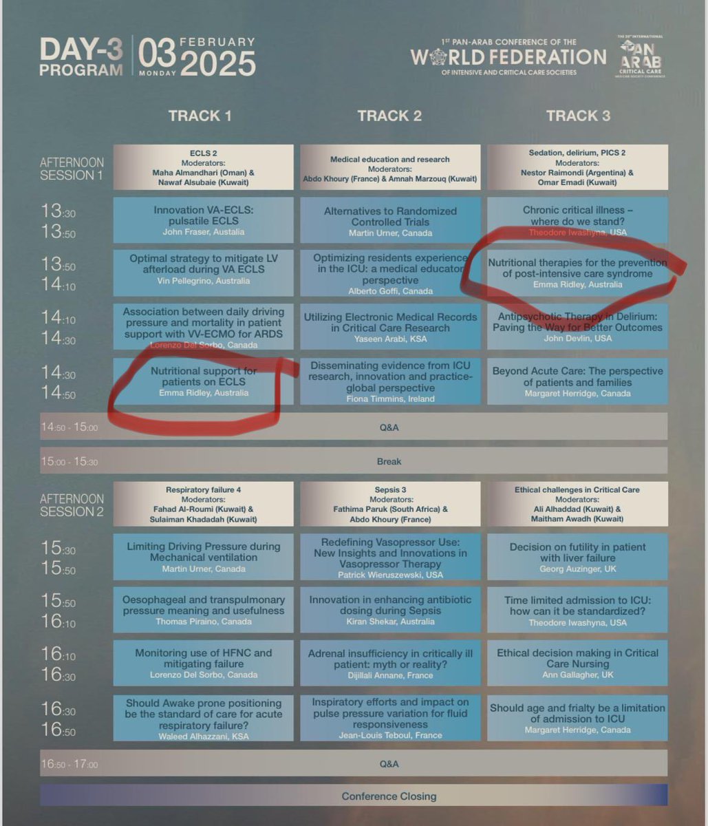 A/Prof Emma Ridley (@icunutrition) on Twitter photo Two talks in this next session of #Criticalcarekuwait2025 - come join us! <a href="/CriticalCareQ8/">CriticalCareKuwait</a> Two talks in this next session of #Criticalcarekuwait2025 - come join us! <a href="/CriticalCareQ8/">CriticalCareKuwait</a>