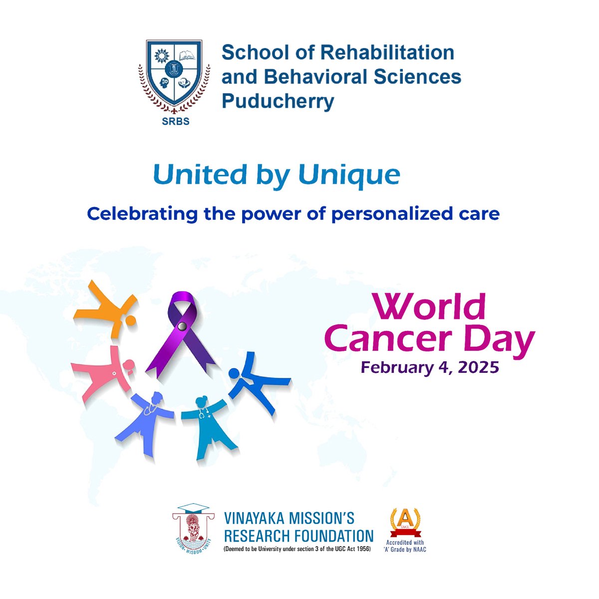vmrf_srbs's tweet image. This #WorldCancerDay 2025, we stand "United by Unique"—because every cancer journey is different, and so is the care it deserves.  Let’s raise awareness, spread knowledge and stand up for personalized, patient-centered care.
#srbs #VMRF #vmrfdu #WorldCancerDay2025 #UnitedByUnique