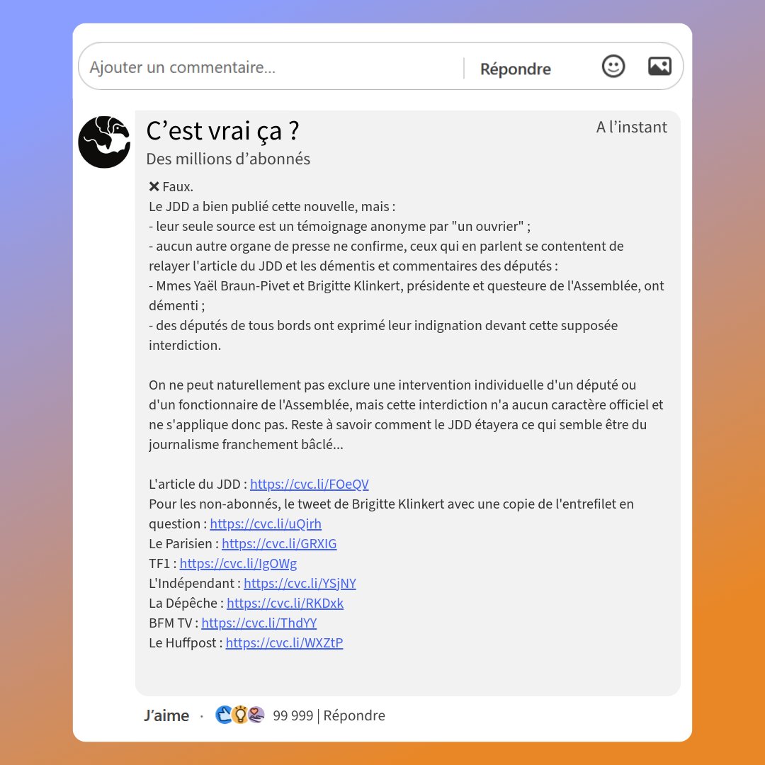 Les ouvriers qui rénovent l'Assemblée nationale  n'ont pas le droit au café
Disponible sur notre site : cestvraica.com/debunk/1335875…