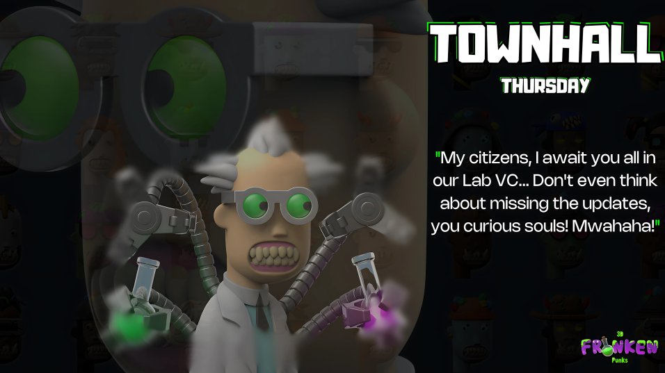 3D Frankenpunks Community Update

We are cooking something and it's closer than you can imagine, join us for updates.

Date: Thursday, 6th February 2025.
Time: 2:00PM EST

Muahahahahahaha