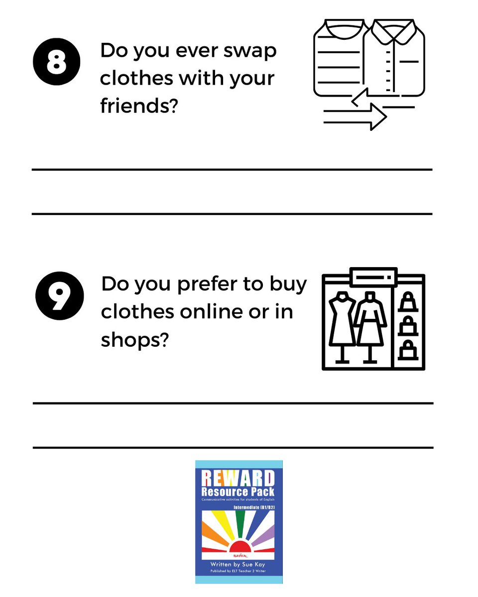 Get your students talking this week with one of the 40 worksheets in the Reward Resource Pack Revival! Full details are on our website.
eltteacher2writer.co.uk/reward-resourc…
#ELT #EFL #ESL