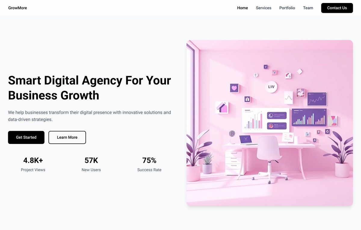 SootGamerz's tweet photo. Designed this sleek landing page for a digital agency, blending minimalism with a soft, futuristic touch. 💡✨

A big thanks to everyone who supports my work—your feedback &amp; love keep me going! 💙🔥

#UIDesign #WebDesign #UX #DesignInspiration #ThankYou https://t.co/O1WrNuv5sG
