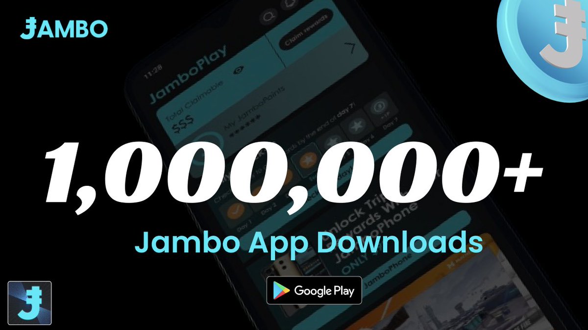 1,000,000+ downloads on Google Play!

JamboApp is LIVE on the Play Store &amp; preinstalled on every JamboPhone, bringing web3 to emerging markets at scale.

Turn your screen time into earn time💰👇

play.google.com/store/apps/det…
