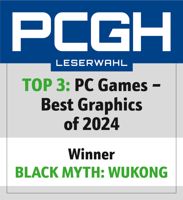 PCGH_Redaktion's tweet image. Congratulations to #gamescience: Our readers voted for
@BlackMythGame to be the best game in the category "Best Graphics 2024" and the third-best game in the category "Best Gameplay 2024". Here are your PCGH's Readers Awards: