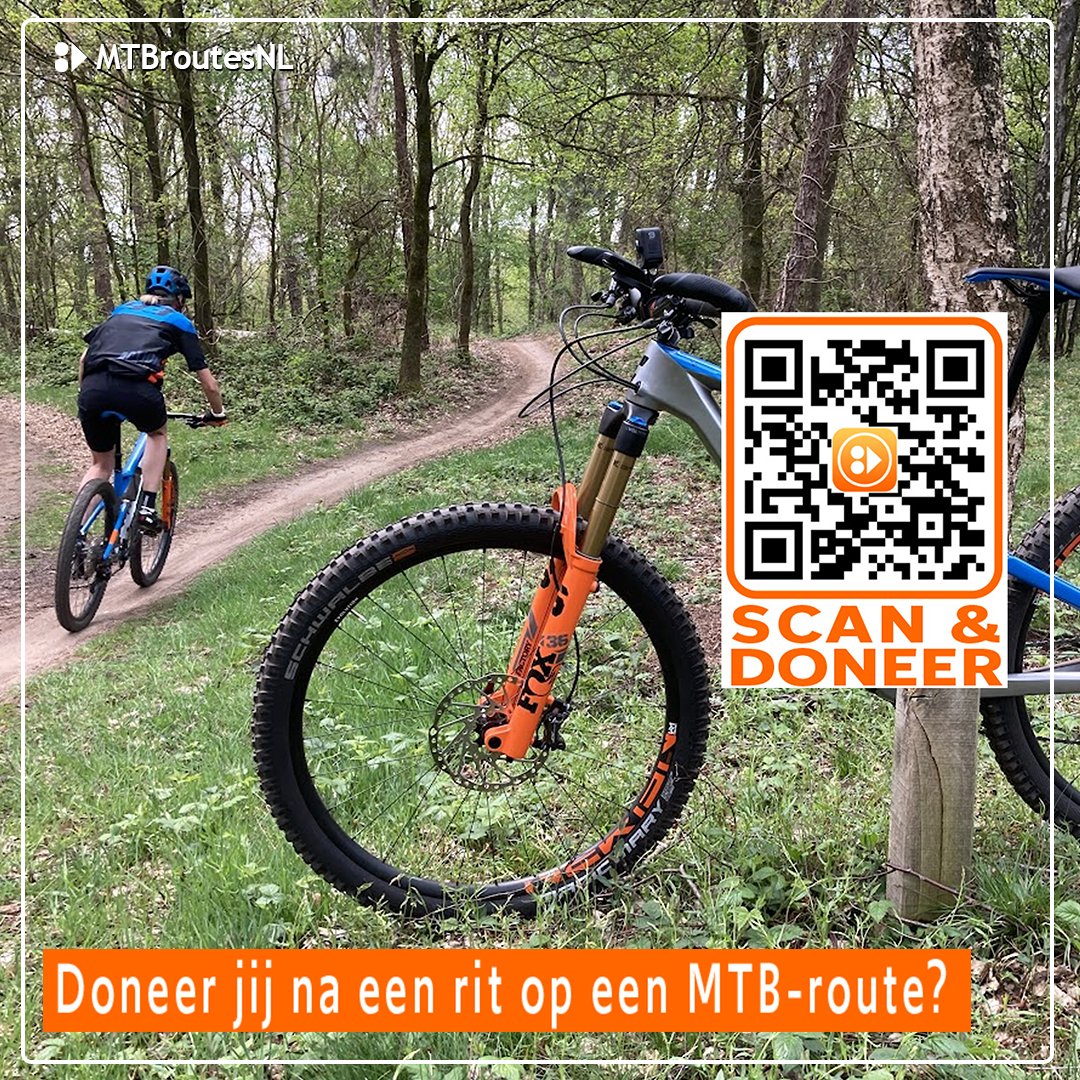 𝐃𝐨𝐧𝐞𝐞𝐫 𝐣𝐢𝐣 𝐚𝐥 𝐧𝐚 𝐞𝐞𝐧 𝐫𝐢𝐭 𝐨𝐩 𝐞𝐞𝐧 𝐌𝐓𝐁-𝐫𝐨𝐮𝐭𝐞

MTBroutes.nl maakt doneren eenvoudiger.  In de App en op de website van MTBroutes.nl vind je bij de meeste routes een QRcode 

 bit.ly/4jPtRse