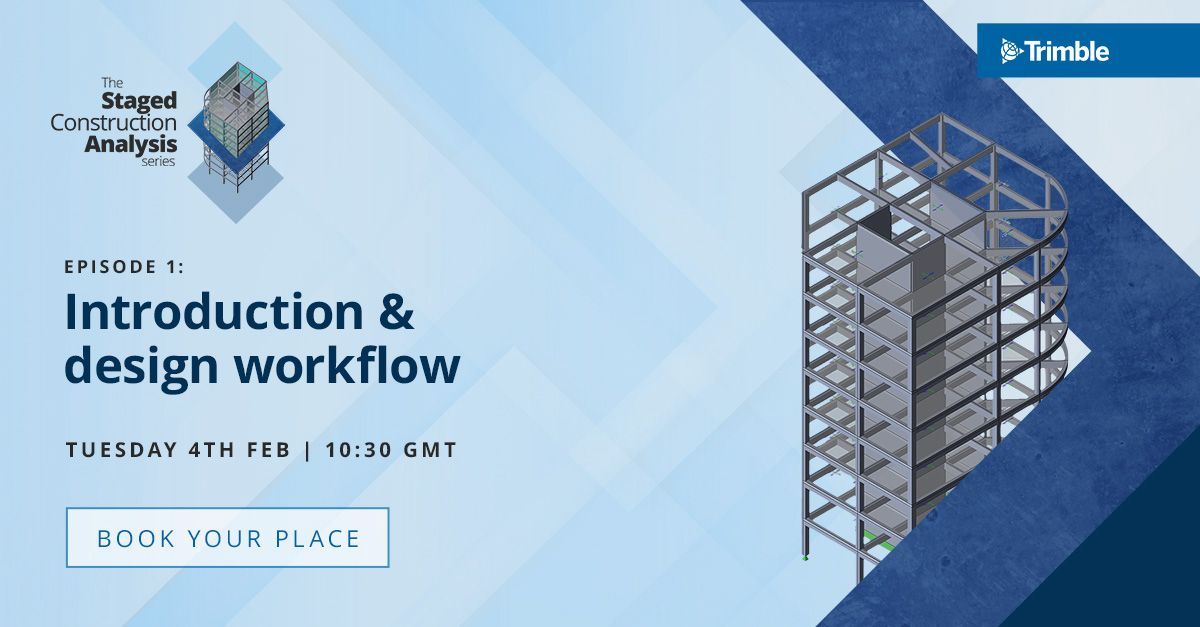 Join us TOMORROW for the first webinar in our Staged Construction Analysis series, 'Introduction &amp; design workflow'.

Transform your structural analysis by incorporating real-world construction sequences &amp; loading conditions.

Register your FREE place buff.ly/3PWZRwM