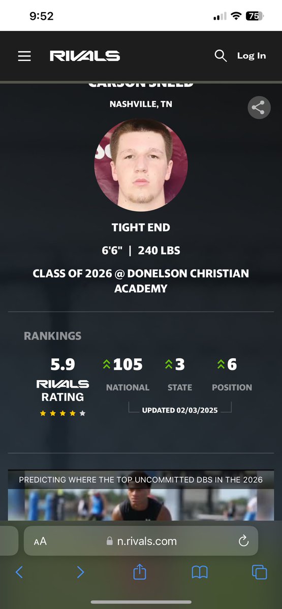 Carson Sneed (@carson_sneed5) on Twitter photo Blessed to have made a big jump in the new rivals rankings!!
<a href="/BuckFitz/">NPA/SUPERMAX 100</a> <a href="/jaxon_rose8/">Jaxon Rose</a> <a href="/LoyaltyPerform/">Loyalty Performance Club</a> <a href="/DaytonSneed/">Dayton Sneed</a> <a href="/samspiegs/">Sam Spiegelman</a> <a href="/adamgorney/">Adam Gorney</a> <a href="/supermax100_/">Super Max 100</a> Blessed to have made a big jump in the new rivals rankings!!
<a href="/BuckFitz/">NPA/SUPERMAX 100</a> <a href="/jaxon_rose8/">Jaxon Rose</a> <a href="/LoyaltyPerform/">Loyalty Performance Club</a> <a href="/DaytonSneed/">Dayton Sneed</a> <a href="/samspiegs/">Sam Spiegelman</a> <a href="/adamgorney/">Adam Gorney</a> <a href="/supermax100_/">Super Max 100</a>