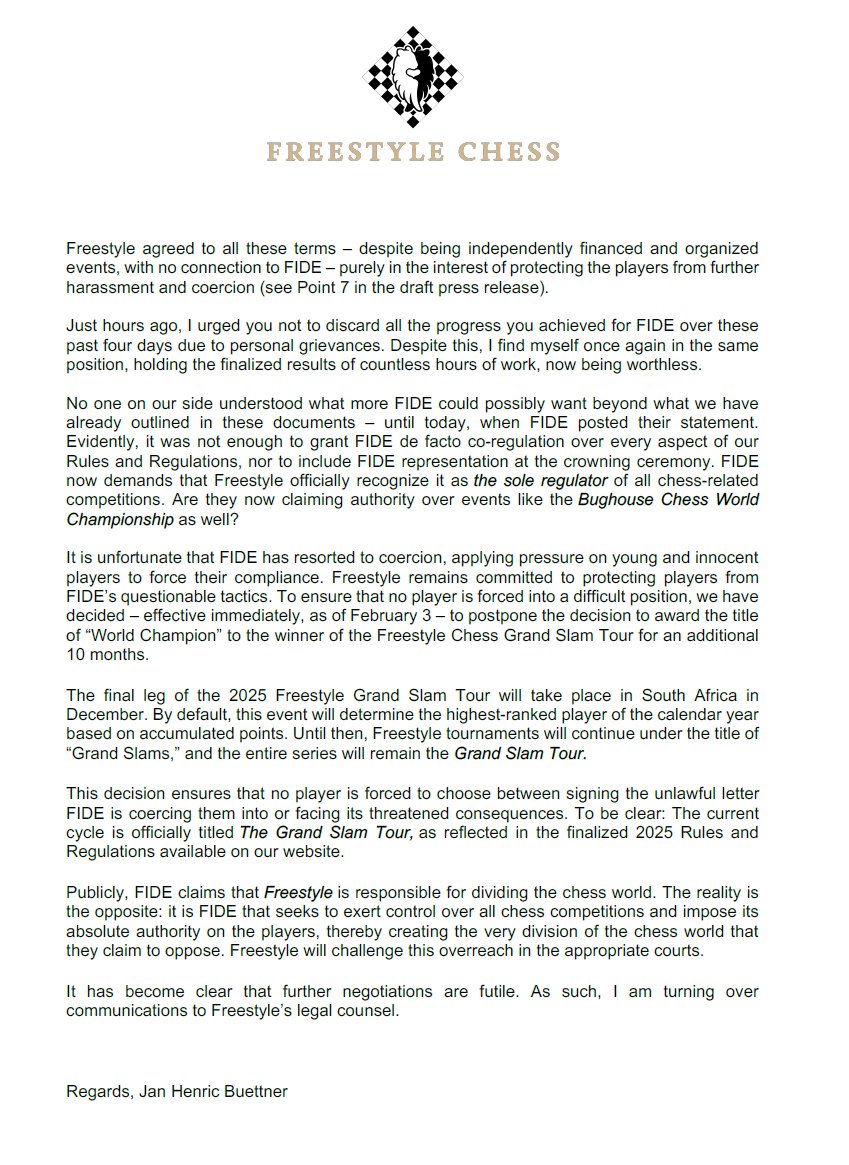 An open letter from Freestyle