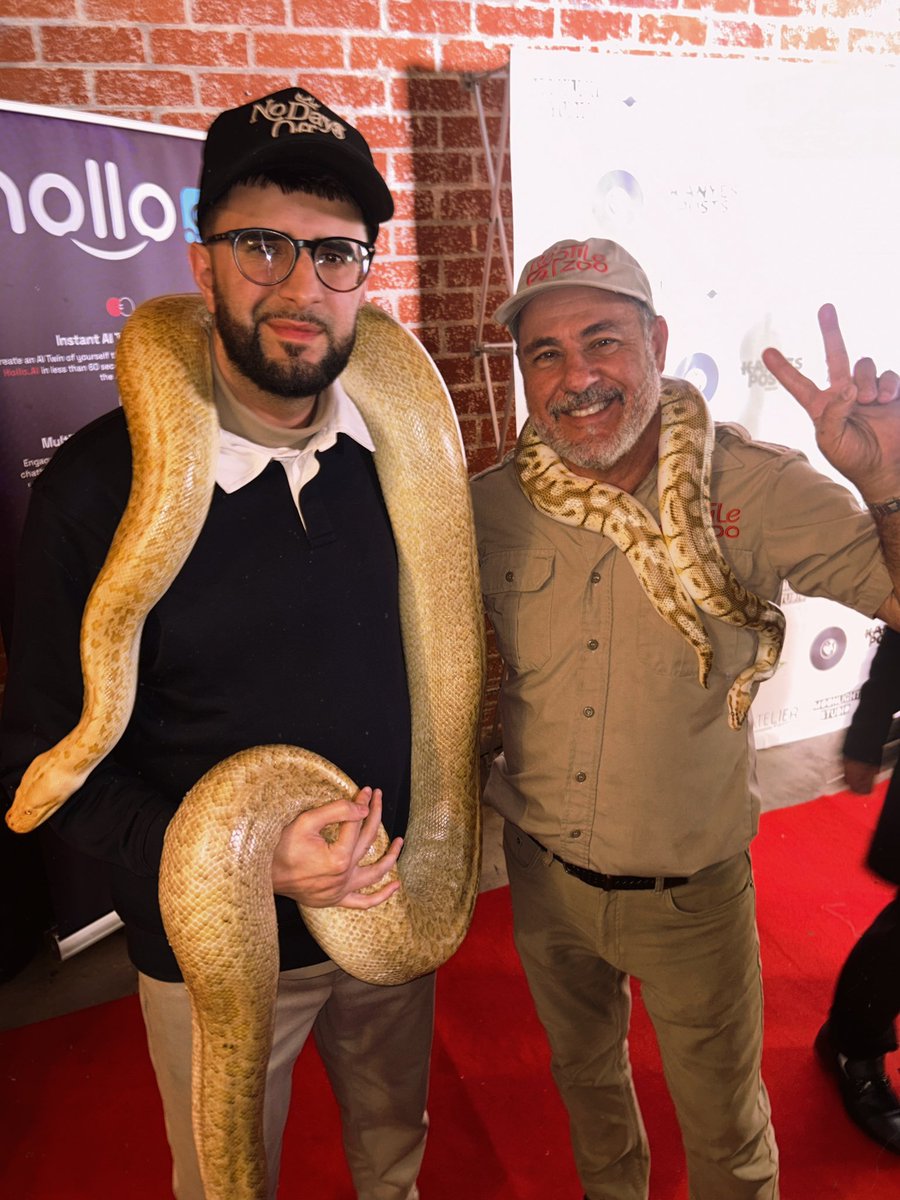 🎤🔥 1331 Recordz CEO <a href="/shqiptarmusic/">Dardan Bela 🥀</a> spotted at the Grammys after-party with Jay Brewer, owner of Jay Prehistoric Pets, rocking a massive python 🐍🎶✨ Big energy, big connections! 🚀

#1331Recordz #Miami #DardanBela #Kosova