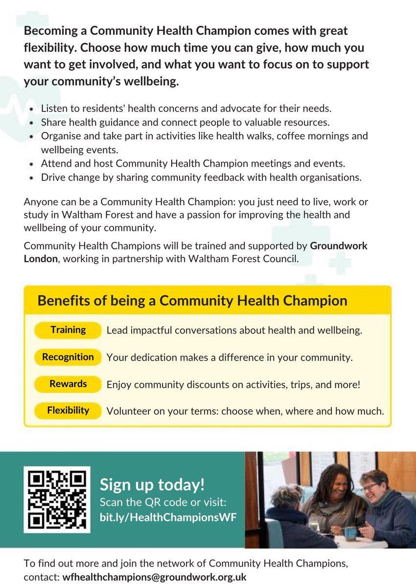 Better Waltham Forest (@lbwf_better) on Twitter photo Are you ready to be a <a href="/GroundworkLON/">Groundwork London</a> Community Health Champion? If you cannot you can still help the cause by sharing this post to spread the word in Waltham Forest.
bit.ly/HealthChampion… Are you ready to be a <a href="/GroundworkLON/">Groundwork London</a> Community Health Champion? If you cannot you can still help the cause by sharing this post to spread the word in Waltham Forest.
bit.ly/HealthChampion…