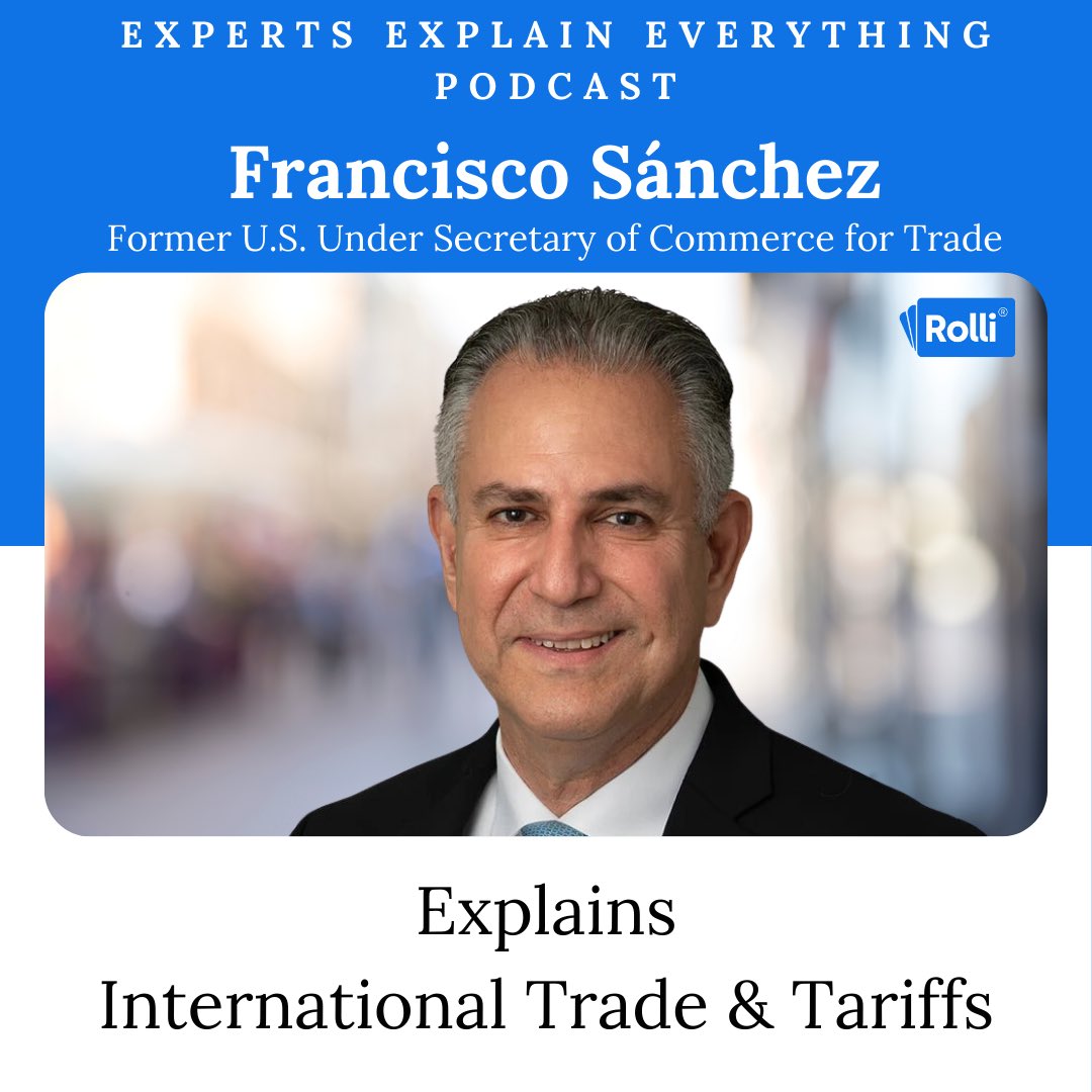 RolliApp's tweet photo. With new tariffs now in place on imports from Canada, Mexico, and China, global markets are reacting, businesses are recalculating costs, and consumers may soon feel the impact. 

Will these measures protect American jobs or lead to higher prices?

On the latest episode of Rolli’s Experts Explain Everything podcast, Francisco J. Sánchez, former U.S. Under Secretary of Commerce for Trade, unpacks the implications of the U.S. trade deficit with China, the effectiveness of universal tariffs, and why some adversaries face embargoes while others don’t.

🎧 Listen now: https://t.co/d00IhlkSF4