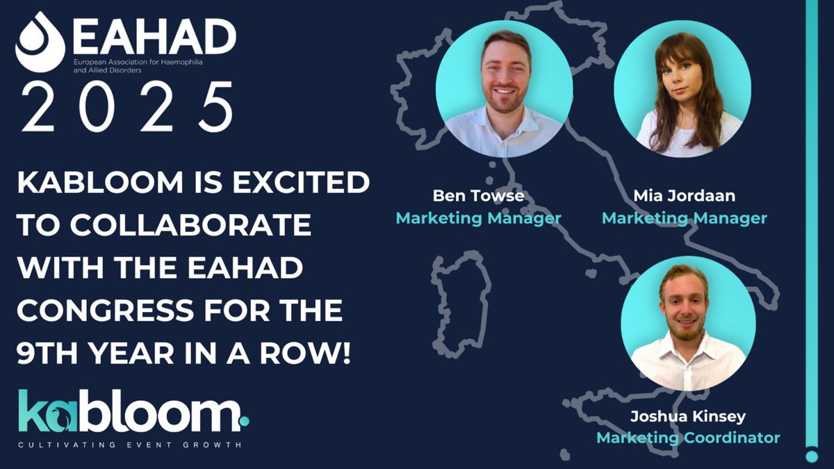 KabloomAgency's tweet photo. Nine years and counting! Thrilled to support EAHAD once again with strategic digital marketing—both onsite and behind the scenes. Our team has arrived in Milan, Italy, and we’re ready to make this event a success! @EAHADnews

#EAHAD2025 #EventMarketing #MarketingInnovation https://t.co/Khs1N5evjJ
