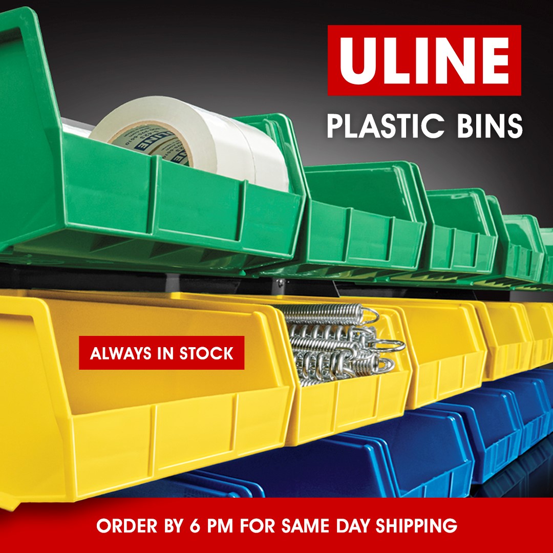 Bin wanting to get organized? Uline has a large selection of plastic storage solutions, including bins and totes. uline.com