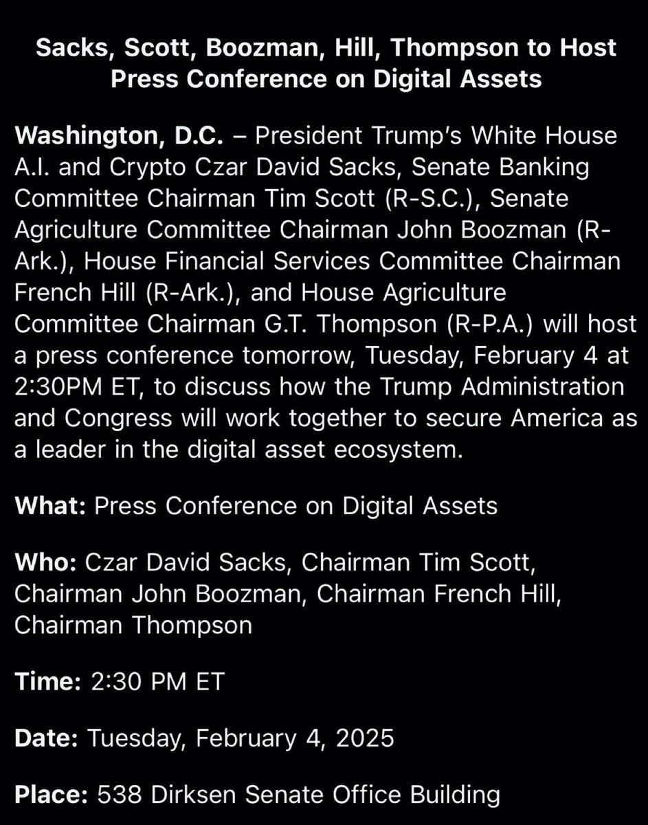 BIG meeting tomorrow! Public address to reveal the crypto plans!