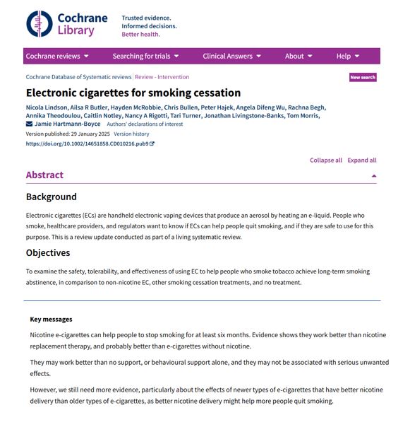 CochraneTAG (@cochranetag) on Twitter photo Out now. <a href="/CochraneLibrary/">The Cochrane Library</a> living review of #ecig to #QuitSMOKING. Now 90 studies & over 29,000 participants. High certainty evidence nicotine #vapes help more people to quit at 6 mths+ than NRT.
<a href="/CRUK_Policy/">Cancer Research UK Policy</a> funded.
<a href="/Oxford_TAG/">Oxford Tobacco Addiction Group (OXTAG)</a>
cochranelibrary.com/cdsr/doi/10.10… Out now. <a href="/CochraneLibrary/">The Cochrane Library</a> living review of #ecig to #QuitSMOKING. Now 90 studies & over 29,000 participants. High certainty evidence nicotine #vapes help more people to quit at 6 mths+ than NRT.
<a href="/CRUK_Policy/">Cancer Research UK Policy</a> funded.
<a href="/Oxford_TAG/">Oxford Tobacco Addiction Group (OXTAG)</a>
cochranelibrary.com/cdsr/doi/10.10…