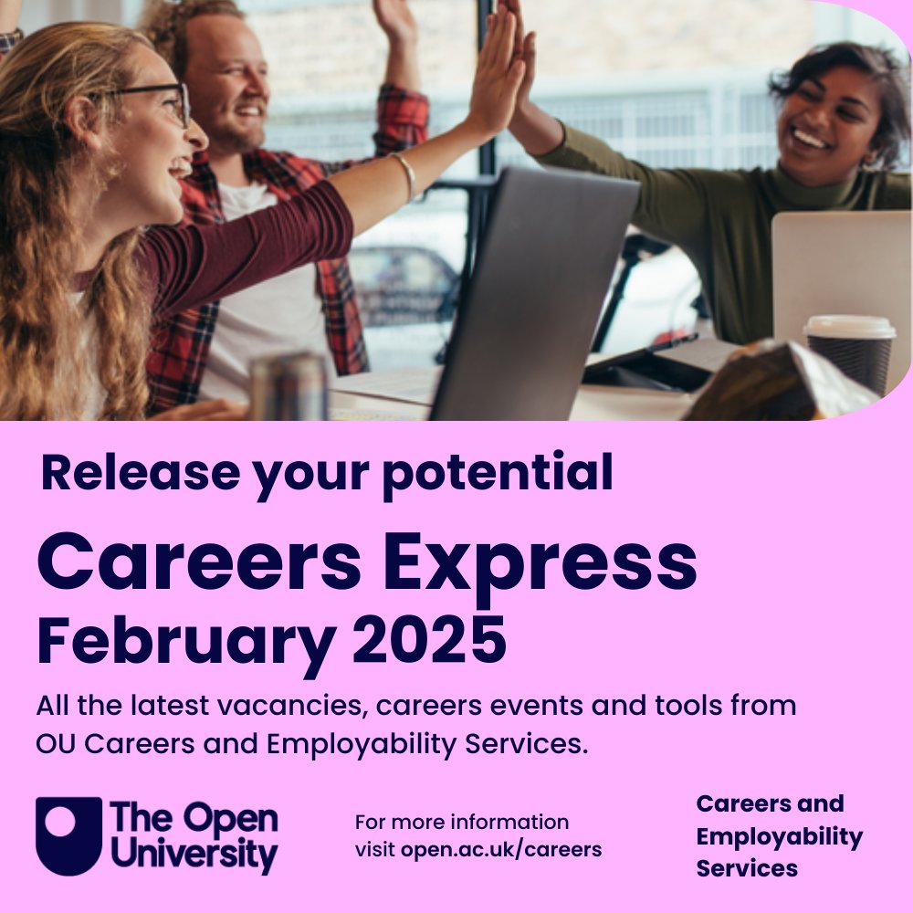 OU Careers and Employability Services (@openunicareers) on Twitter photo Find out how to release your potential in February’s Careers Express, packed full of OU careers events to help you discover new opportunities and connect with employers and other OU students: opportunityhub.open.ac.uk/students/infop… <a href="/OUstudents/">OU Students</a> Find out how to release your potential in February’s Careers Express, packed full of OU careers events to help you discover new opportunities and connect with employers and other OU students: opportunityhub.open.ac.uk/students/infop… <a href="/OUstudents/">OU Students</a>